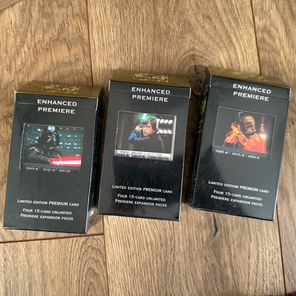 Set of 3 Star Wars Enhanced Premiere Cards - 1998